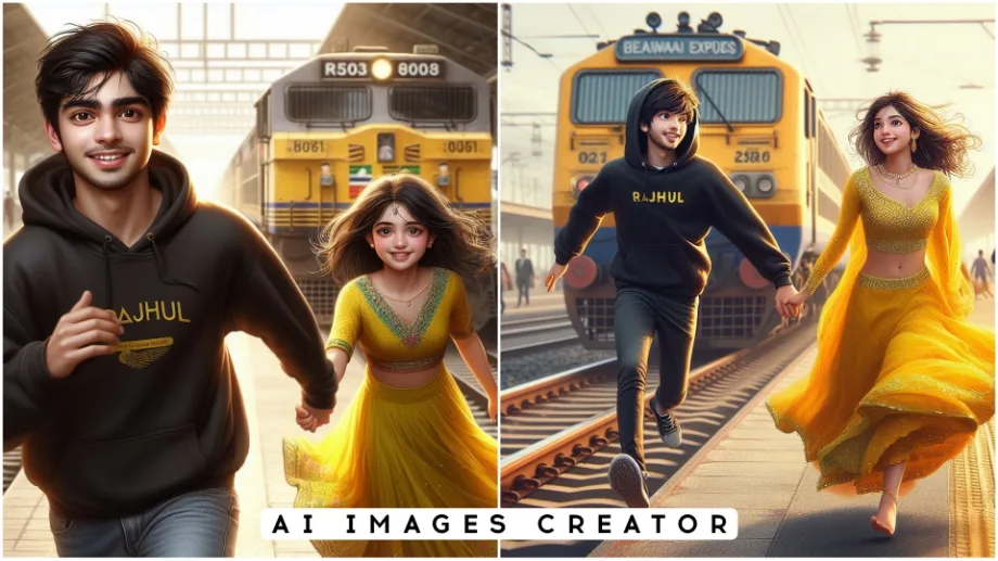 Couple Train Missing Ai Photo Editing Prompt