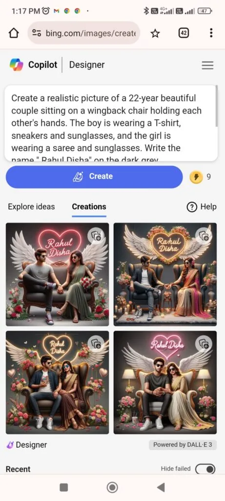 Wing Ai Name Photo Editing Prompt 2024