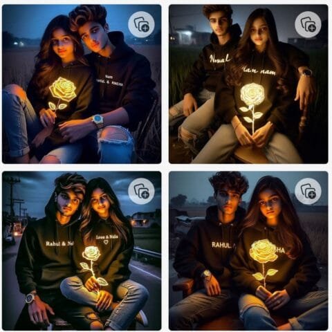 Glowing Rose Ai Photo Editing Prompt