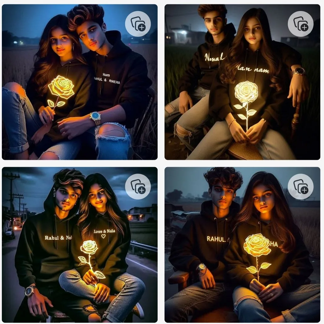 Glowing Rose Ai Photo Editing Prompt