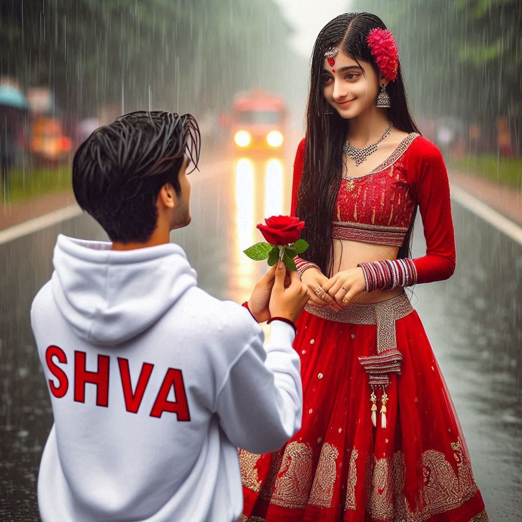 Boy In Barish Proposing Girl Ai Photo Editing Prompt