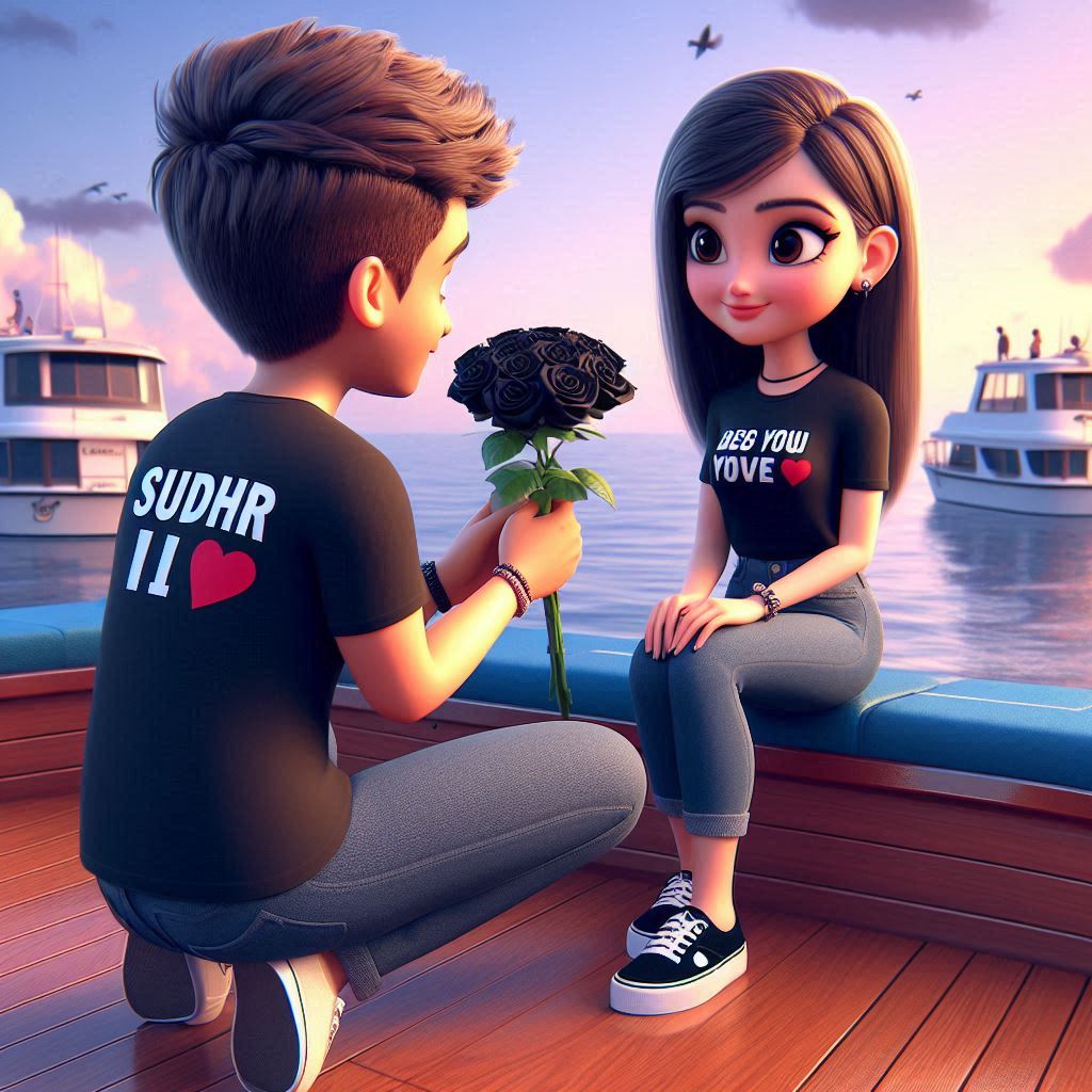 Cute Boy Proposing Girl Ai Photo Editing Prompt