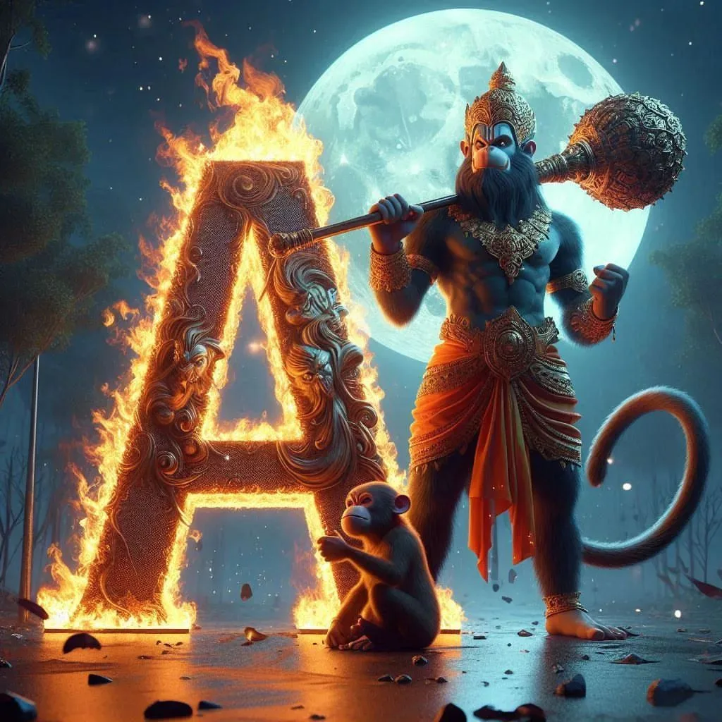Hanuman Ji Ai Name Art Photo Editing Prompt