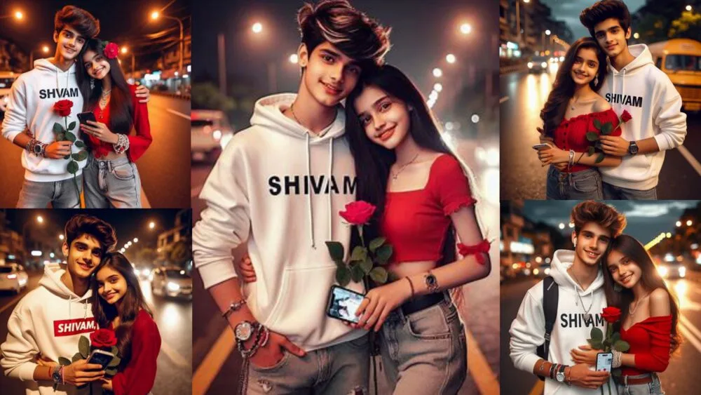 Couple With Rose Ai Photo Editing Prompts
