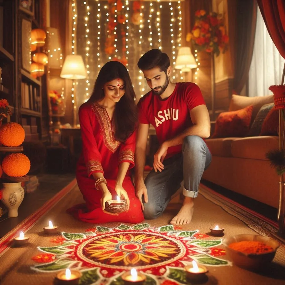 Diwali Couple Ai Photo Editing Prompt 2024