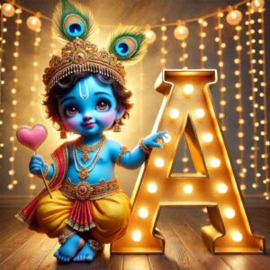 Lord Krishna 3D Name Art Ai Photo Editing Prompt