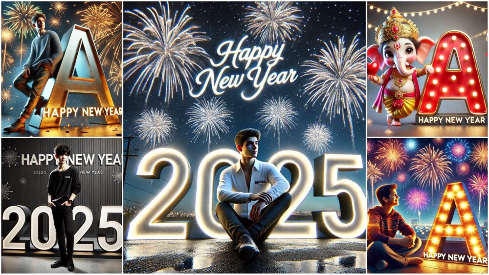 New Year 2025 3D Name Art Ai Photo Editing