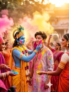 Happy Holi With Krishna Ai Photo Prompt