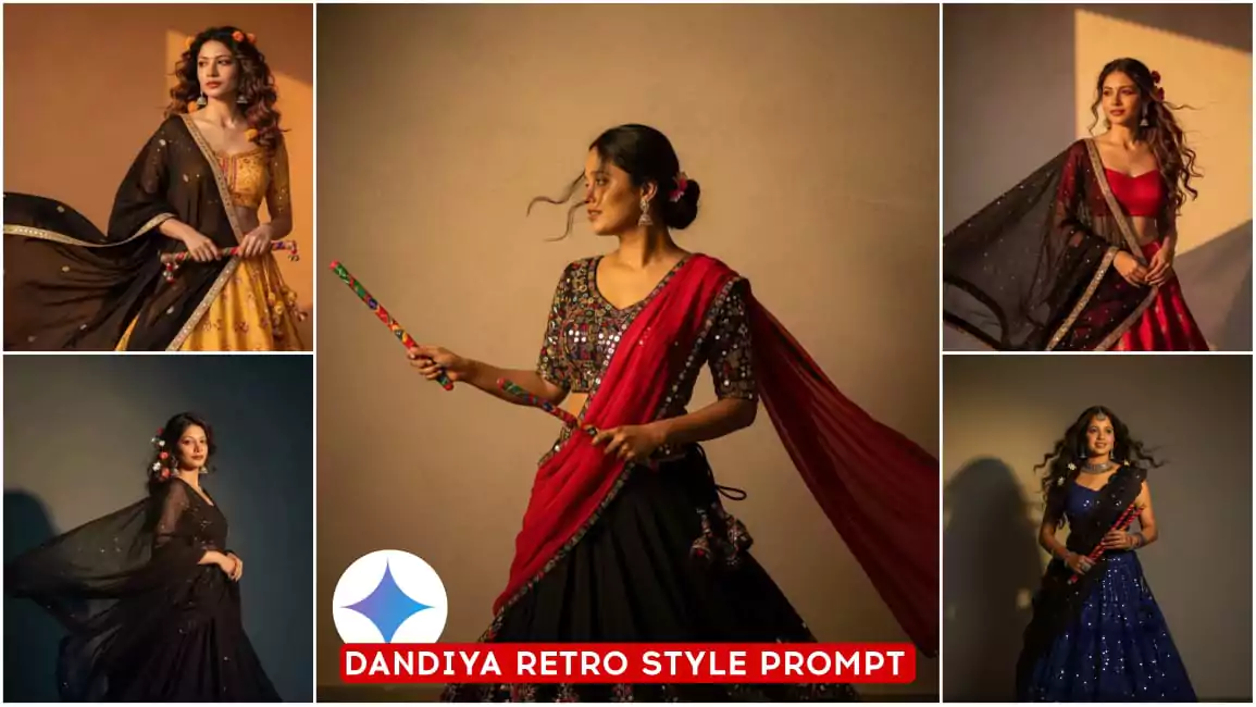 Google Gemini Navratri Dress Retro Style AI Photo Editing