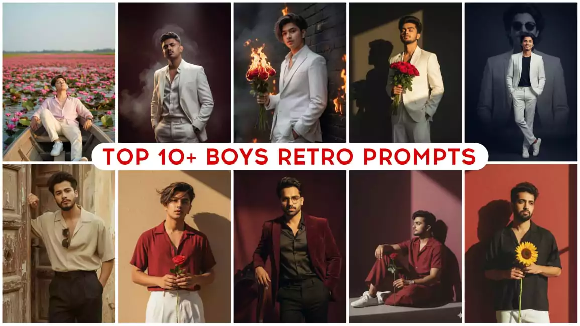 Top 10+ Boys Retro AI Photo Editing Prompts Google Gemini