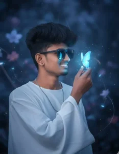 Google Gemini Glowing Butterflies Ai photo Editing Prompts Free