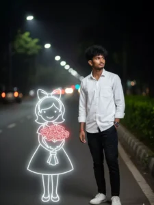 Google Gemini Outline Girl Trending Ai Photo Editing Prompt 2025