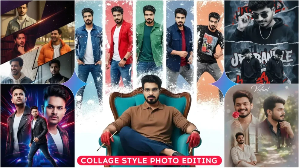 Collage Style Ai Photo Editing Prompts Google Gemini 100% Real Face