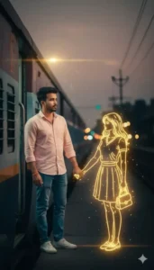 Google Gemini Neon Girl Ai photo Editing Prompts New Trend