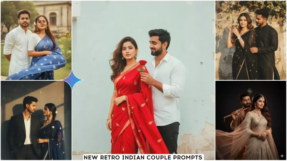 New Retro Indian Couples Ai Photo Editing Prompts