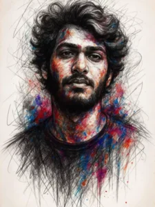 Ink splash painting ai photo editing