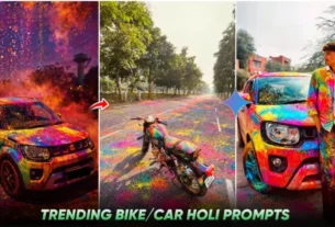 Holi Bike Car Ai Photo Editing Prompt