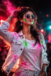 Colorful Holi Girls Ai Photo Editing Prompts