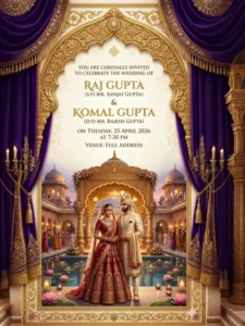 Copy Paste Wedding Card Ai photo Editing Prompt