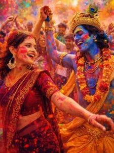 Gemini Holi Girls Ai Photo Editing Prompts With Krishna