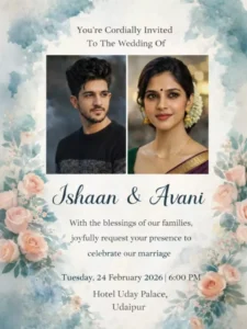 Gemini Wedding Card Ai photo Editing Prompt 2026