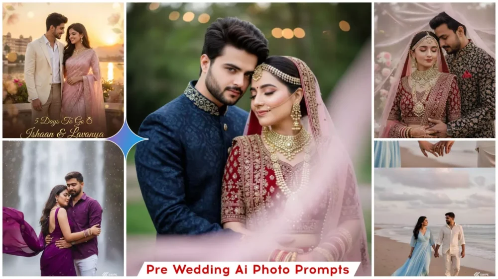 Google Gemini Pre Wedding Ai photo Editing Prompts