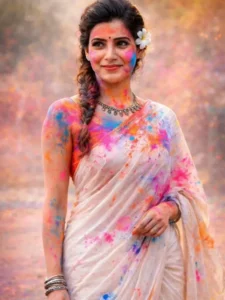 Realistic Color Holi Girls Ai Photo Editing Prompts