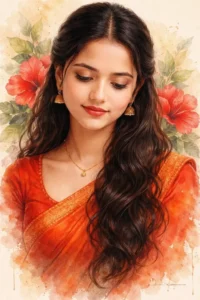 Water Colour Painting Ai Photo Editing prompts For Girls