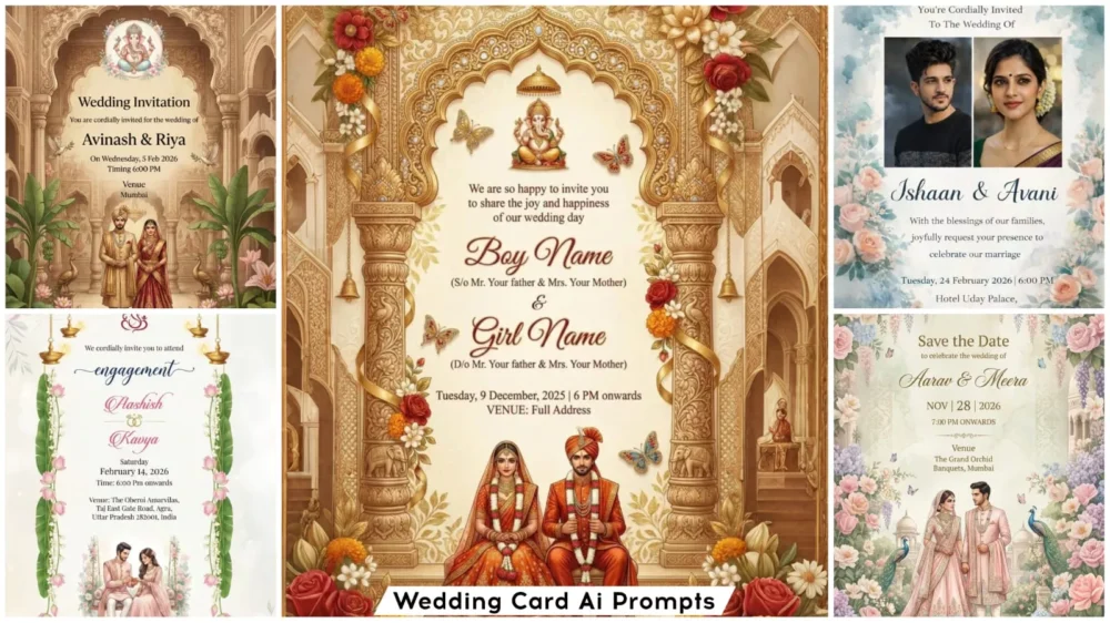 Wedding Card Ai photo Editing Prompt