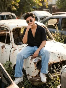 Boys Natural Ai Photo Editing Prompt With Car