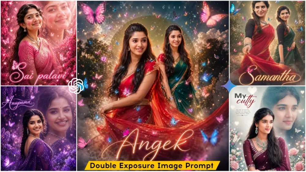 Dual Exposure Butterfly Effect Ai photo Editing Prompts