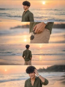 Boys Aesthetic Beach Ai photo Editing Prompt