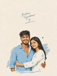 Couples Watercoloe Ai Photo Editing Prompt