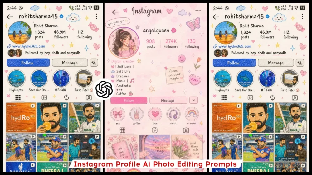 Instagram Profile Crayon Drawing AI Editing Prompts