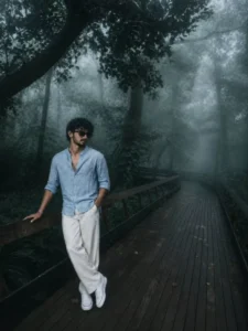 Boys Cinematic Foggy Forest Ai Photo Editing Prompt