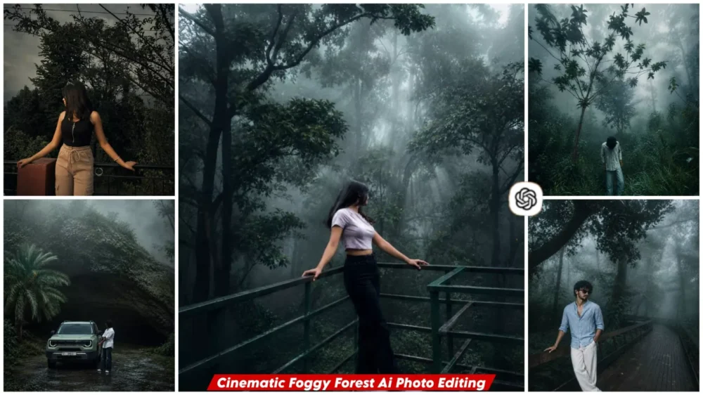 Cinematic Foggy Forest Ai Photo Editing Prompt