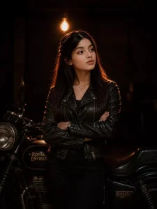 Girl Bullet Bike Ai Photo Editing Prompt