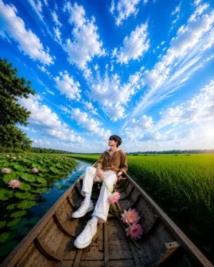 Lake Boat Ai Photo Editing Prompt