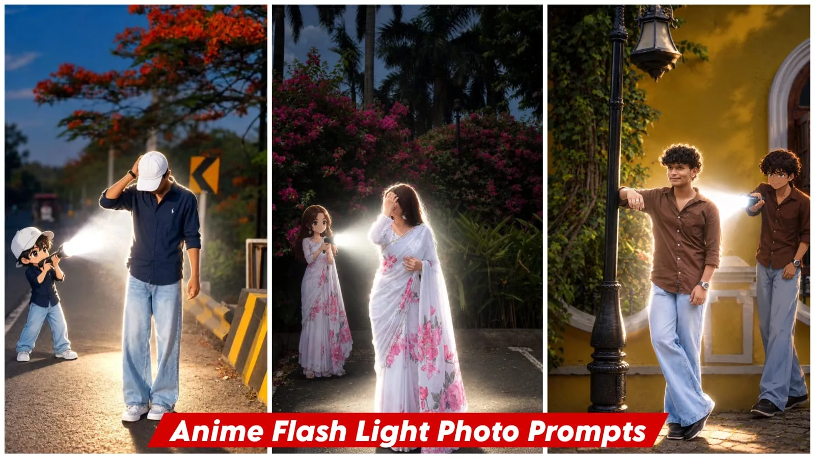 Anime flash Light Ai Photo Editing Prompt