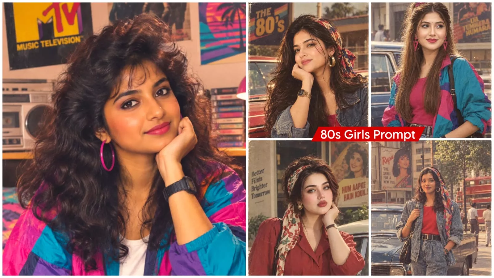 Girls 80s Look Ai Photo Prompt ChatGpt