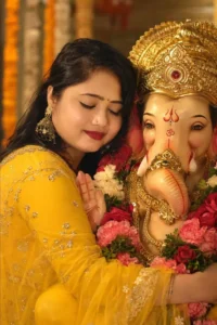 Girls Ganesh Chathurthi Ai Photo Prompt 2026