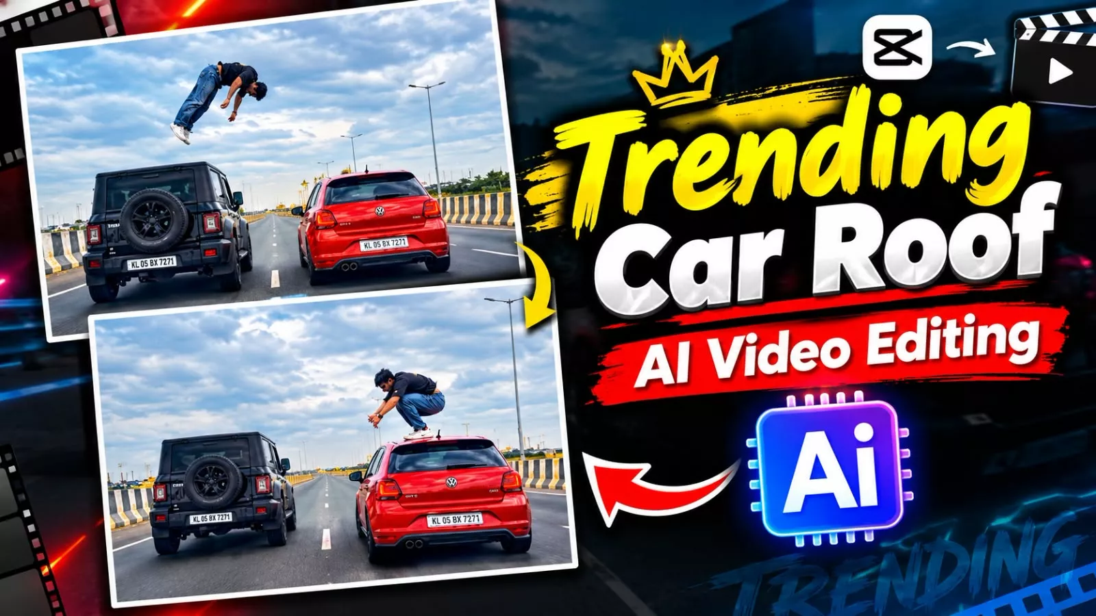 Trending Car Roof Jump Ai Video Editing